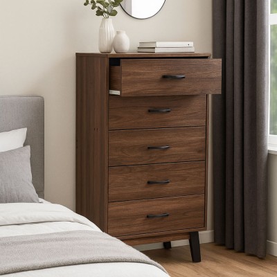 ΣΥΡΤΑΡΙΕΡΑ ΞΥΛΙΝΗ ΜΕ 5 ΣΥΡΤΑΡΙΑ ΣΕ ΚΑΡΥΔΙ ΧΡΩΜΑ 60x40x112εκ. ANKOR