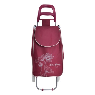 ΚΑΡΟΤΣΙ ΛΑΪΚΗΣ ΜΕΤΑΛΛΙΚΟ ΜΕ ΜΠΟΡΝΤΟ ΣΑΚΟ ΚΑΙ ΣΧΕΔΙΟ ΛΩΤΟΥΣ 35x27x94εκ. ANKOR