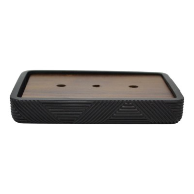 ΣΑΠΟΥΝΟΘΗΚΗ ΠΟΛΥΕΣΤΕΡΙΚΗ ΜΑΥΡΗ ΜΕ ΞΥΛΟ ΑΚΑΚΙΑΣ 13,1x9,2εκ.ANKOR