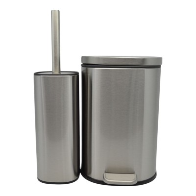 ΣΕΤ ΚΑΛΑΘΙ ΜΠΑΝΙΟΥ 5lt SOFT CLOSE ΚΑΙ ΠΙΓΚΑΛ ΒΟΥΡΤΣΑΚΙ FINGER PRINT PROOF INOX ΜΑΤ ANKOR