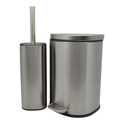 ΣΕΤ ΚΑΛΑΘΙ ΜΠΑΝΙΟΥ 5lt SOFT CLOSE ΚΑΙ ΠΙΓΚΑΛ ΒΟΥΡΤΣΑΚΙ FINGER PRINT PROOF INOX ΜΑΤ ANKOR