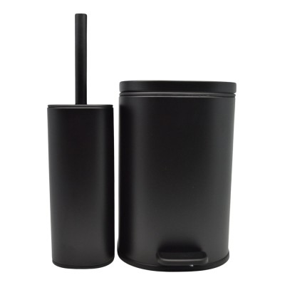 ΣΕΤ ΚΑΛΑΘΙ ΜΠΑΝΙΟΥ 5lt SOFT CLOSE ΚΑΙ ΠΙΓΚΑΛ ΒΟΥΡΤΣΑΚΙ FINGER PRINT PROOF ΜΑΥΡΟ ΜΑΤ ANKOR