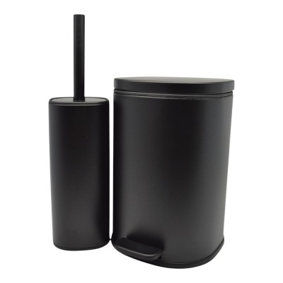 ΣΕΤ ΚΑΛΑΘΙ ΜΠΑΝΙΟΥ 5lt SOFT CLOSE ΚΑΙ ΠΙΓΚΑΛ ΒΟΥΡΤΣΑΚΙ FINGER PRINT PROOF ΜΑΥΡΟ ΜΑΤ ANKOR