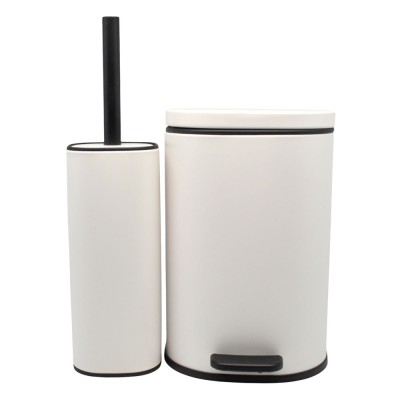 ΣΕΤ ΚΑΛΑΘΙ ΜΠΑΝΙΟΥ 5lt SOFT CLOSE ΚΑΙ ΠΙΓΚΑΛ ΒΟΥΡΤΣΑΚΙ FINGER PRINT PROOF ΑΣΠΡΟ ΜΑΤ ANKOR