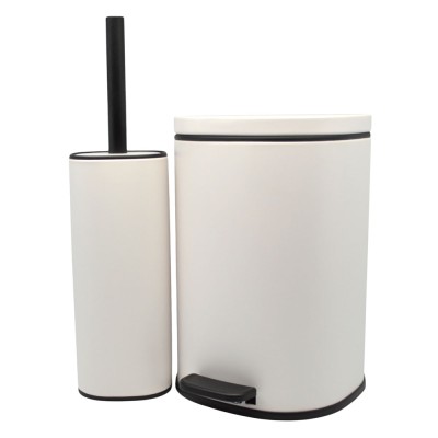 ΣΕΤ ΚΑΛΑΘΙ ΜΠΑΝΙΟΥ 5lt SOFT CLOSE ΚΑΙ ΠΙΓΚΑΛ ΒΟΥΡΤΣΑΚΙ FINGER PRINT PROOF ΑΣΠΡΟ ΜΑΤ ANKOR