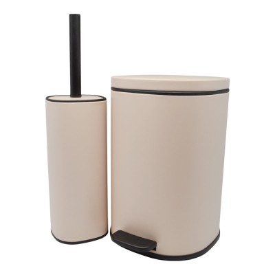 ΣΕΤ ΚΑΛΑΘΙ ΜΠΑΝΙΟΥ 5lt SOFT CLOSE ΚΑΙ ΠΙΓΚΑΛ ΒΟΥΡΤΣΑΚΙ FINGER PRINT PROOF NUDE ΜΑΤ ANKOR