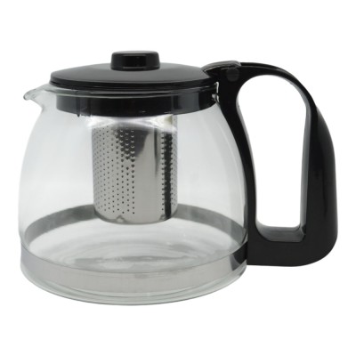 ΤΣΑΓΙΕΡΑ ΓΥΑΛΙΝΗ ΜΕ ΙΝΟΧ ΦΙΛΤΡΟ 1,25lt ΔΙΑΦΑΝΗ ΜΕ ΠΛΑΣΤΙΚΗ ΜΑΥΡΗ ΛΑΒΗ ANKOR