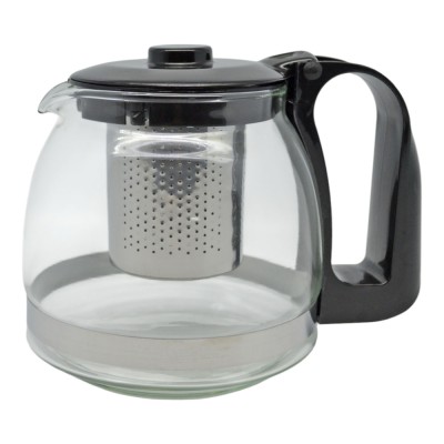 ΤΣΑΓΙΕΡΑ ΓΥΑΛΙΝΗ ΜΕ ΙΝΟΧ ΦΙΛΤΡΟ 0,70lt ΔΙΑΦΑΝΗ ΜΕ ΠΛΑΣΤΙΚΗ ΜΑΥΡΗ ΛΑΒΗ ANKOR