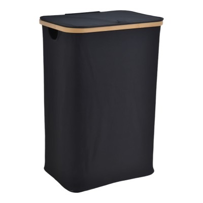 ΚΑΛΑΘΙ ΑΠΛΥΤΩΝ ΥΦΑΣΜΑΤΙΝΟ ΣΕ ΜΑΥΡΟ ΧΡΩΜΑ ΜΕ ΜΠΑΜΠΟΥ ΣΚΕΛΕΤΟ 40x30x60εκ. ANKOR