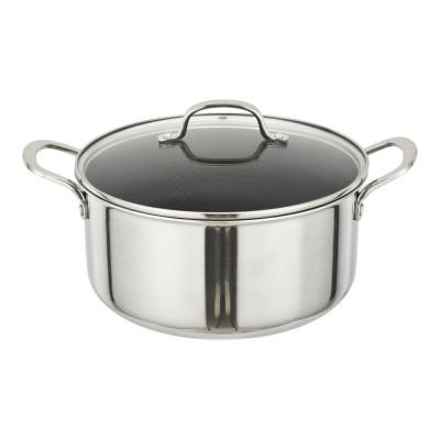 ΚΑΤΣΑΡΟΛΑ ΑΝΟΞΕΙΔΩΤΗ ΜΕ ΓΥΑΛΙΝΟ ΚΑΠΑΚΙ Dmond TRI-PLY 28εκ. ΑΝΤΙΚΟΛΛΗΤΙΚΗ ANKOR