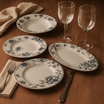 ΣΕΡΒΙΤΣΙΟ ΠΙΑΤΩΝ ΠΟΡΣΕΛΑΝΙΝΟ 20ΤΜΧ ΜΕ ΛΟΥΛΟΥΔΑΤΟ ΣΧΕΔΙΟ ΚΑΙ ΑΣΗΜΙ ΜΠΟΡΝΤΟΥΡΑ ANKOR