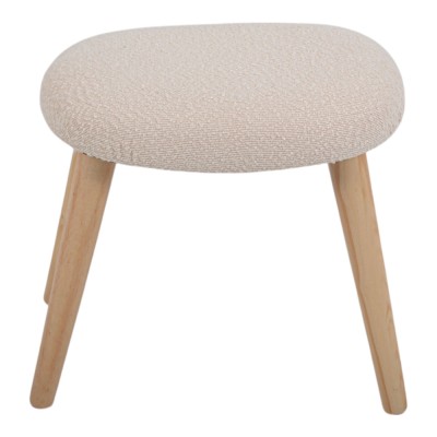 ΣΚΑΜΠΟ ΥΦΑΣΜΑΤΙΝΟ ΣΕ ΜΠΕΖ ΧΡΩΜΑ ΜΕ ΞΥΛΙΝΑ ΠΟΔΙΑ 40x30x40εκ. ANKOR