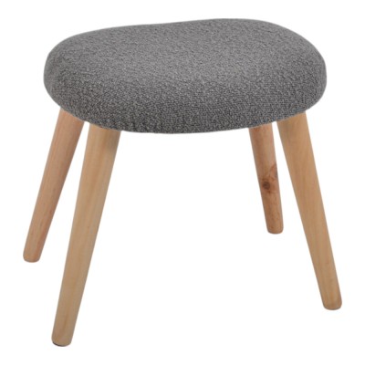 ΣΚΑΜΠΟ ΥΦΑΣΜΑΤΙΝΟ ΣΕ ΓΚΡΙ ΧΡΩΜΑ ΜΕ ΞΥΛΙΝΑ ΠΟΔΙΑ 40x30x40εκ. ANKOR