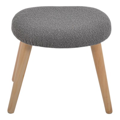 ΣΚΑΜΠΟ ΥΦΑΣΜΑΤΙΝΟ ΣΕ ΓΚΡΙ ΧΡΩΜΑ ΜΕ ΞΥΛΙΝΑ ΠΟΔΙΑ 40x30x40εκ. ANKOR