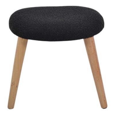 ΣΚΑΜΠΟ ΥΦΑΣΜΑΤΙΝΟ ΣΕ ΜΑΥΡΟ ΧΡΩΜΑ ΜΕ ΞΥΛΙΝΑ ΠΟΔΙΑ 40x30x40εκ. ANKOR