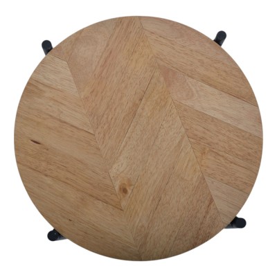 ΤΡΑΠΕΖΑΚΙ ΜΕΤΑΛΛΙΚΟ ΣΕ ΜΑΥΡΟ ΧΡΏΜΑ ΜΕ ΞΥΛΙΝΗ ΕΠΙΦΑΝΕΙΑ 41x41x50εκ. ANKOR