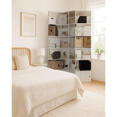 ΠΑΡΑΒΑΝ ΤΡΙΠΛΟ ΣΕ ΤΥΠΩΜΕΝΟ ΚΑΜΒΑ ΜΕ ΛΕΥΚΗ ΒΙΒΛΙΟΘΗΚΗ 180x120x2,5εκ.ANKOR