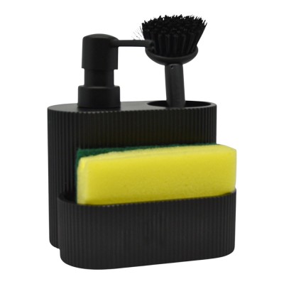 DISPENSER ΚΟΥΖΙΝΑΣ ΠΟΛΥΕΣΤΕΡΙΚΟ ΜΕ ΘΗΚΗ ΓΙΑ ΣΦΟΥΓΓΑΡΙ ΚΑΙ ΒΟΥΡΤΣΑΚΙ ΜΑΥΡΟ ΧΡΩΜΑ 13,3x9,7x15,7εκ.ANKOR