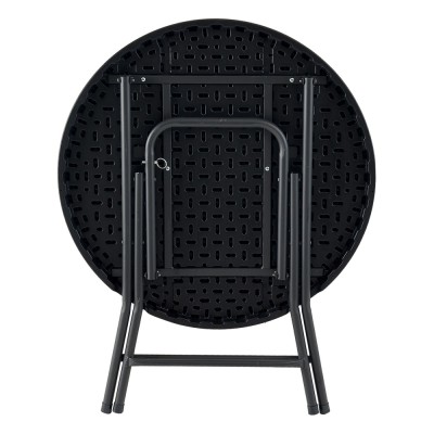 ΤΡΑΠΕΖΙ ΠΤΥΣΣΟΜΕΝΟ ΠΛΑΣΤΙΚΟ ΜΑΥΡΟ ΣΕ ΟΨΗ ΞΥΛΟΥ ΜΕ ΜΕΤΑΛΛΙΚΑ ΠΟΔΙΑ 80x74εκ. ANKOR