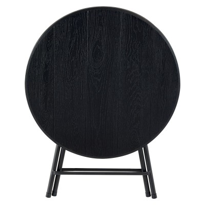 ΤΡΑΠΕΖΙ ΠΤΥΣΣΟΜΕΝΟ ΠΛΑΣΤΙΚΟ ΜΑΥΡΟ ΣΕ ΟΨΗ ΞΥΛΟΥ ΜΕ ΜΕΤΑΛΛΙΚΑ ΠΟΔΙΑ 80x74εκ. ANKOR