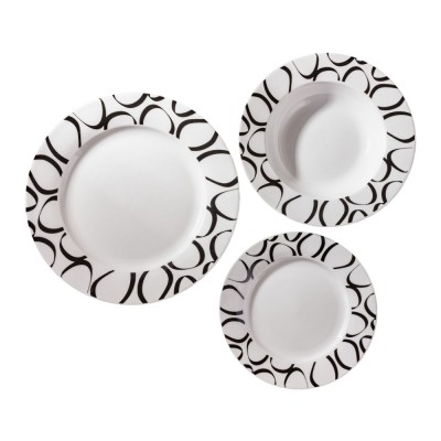 ΣΕΡΒΙΤΣΙΟ ΠΙΑΤΩΝ ΠΟΡΣΕΛΑΝΙΝΟ 18ΤΜΧ ΜΕ ΜΑΥΡΟ ΓΕΩΜΕΤΡΙΚΟ ΣΧΕΔΙΟ ANKOR