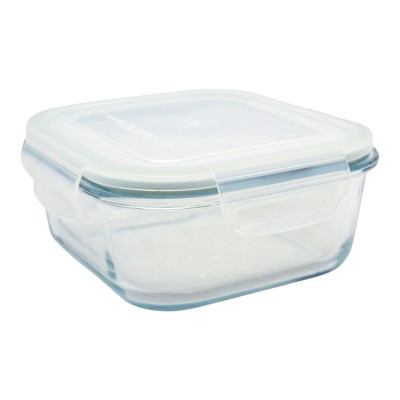 ΦΑΓΗΤΟΔΟΧΕΙΟ ΤΕΤΡΑΓΩΝΟ ΑΠΟ ΠΥΡΑΝΤΟΧΟ ΓΥΑΛΙ ΜΕ ΠΛΑΣΤΙΚΟ ΚΑΠΑΚΙ 0,75lt ANKOR