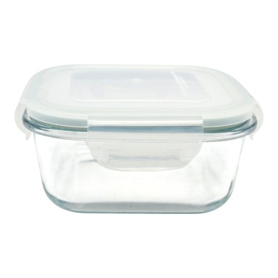 ΦΑΓΗΤΟΔΟΧΕΙΟ ΤΕΤΡΑΓΩΝΟ ΑΠΟ ΠΥΡΑΝΤΟΧΟ ΓΥΑΛΙ ΜΕ ΠΛΑΣΤΙΚΟ ΚΑΠΑΚΙ 0,45lt ANKOR