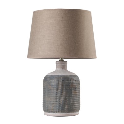 TLC 6357 ΕΠΙΤΡΑΠΕΖΙΑ ΛΑΜΠΑ ΚΕΡΑΜΙΚΗ ΒΑΣΗ ΑΝΑΓΛΥΦΗ ΑΜΠΑΖΟΥΡ ΓΚΡΙ 1XE27