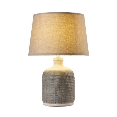 TLC 6357 ΕΠΙΤΡΑΠΕΖΙΑ ΛΑΜΠΑ ΚΕΡΑΜΙΚΗ ΒΑΣΗ ΑΝΑΓΛΥΦΗ ΑΜΠΑΖΟΥΡ ΓΚΡΙ 1XE27