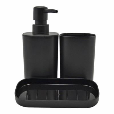 ΣΕΤ ΑΞΕΣΟΥΑΡ ΜΠΑΝΙΟΥ ΠΛΑΣΤΙΚΟ 3 ΤΕΜΑΧΙΩΝ ΣΕ ΜΑΥΡΟ ΜΑΤ ΧΡΩΜΑ ANKOR