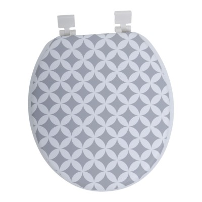 ΚΑΠΑΚΙ ΤΟΥΑΛΕΤΑΣ ΜΑΛΑΚΟ ΓΚΡΙ ΓΕΩΜΕΤΡΙΚΟ ΜΟΤΙΒΟ 26-36x39εκ. ANKOR