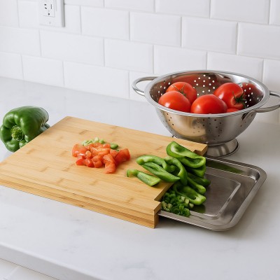 ΞΥΛΟ ΚΟΠΗΣ ΜΠΑΜΠΟΥ ΜΕ INOX ΔΙΣΚΑΚΙ 33x24,5x4εκ. ANKOR