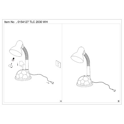 TLC 2030 WH ΠΟΡΤΑΤΙΦ ΓΡΑΦΕΙΟΥ ΛΕΥΚΟ ΜΕ ΒΑΣΗ ΜΠΑΛΑ ΠΟΔΟΣΦΑΙΡΟΥ 1ΧΕ27
