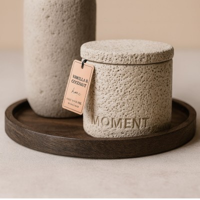 ΑΡΩΜΑΤΙΚΟ ΚΕΡΙ VANILLA & COCONUT ΣΕ ΤΣΙΜΕΝΤΕΝΙΟ ΔΟΧΕΙΟ ΜΕ ΚΑΠΑΚΙ 8,8x8,8x8,4εκ. ANKOR