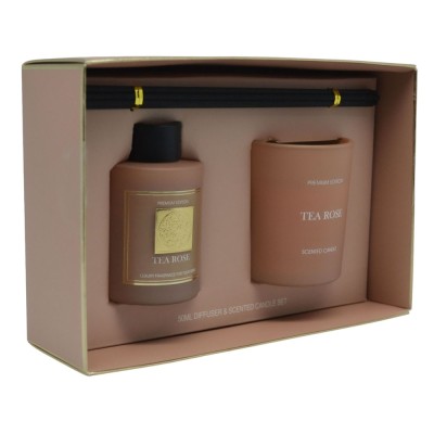 ΣΕΤ ΑΡΩΜΑΤΙΚΟΥ ΧΩΡΟΥ 50ml ΚΑΙ ΚΕΡΙΟΥ TEA ROSE ANKOR