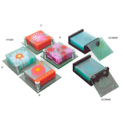 Σετ 6 Γυάλινα Τετράγωνα Σουβέρ