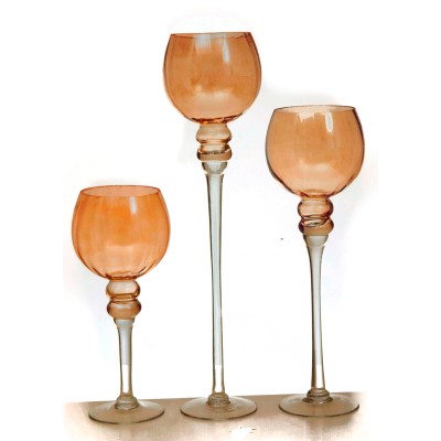 Σετ Κηροπήγια Γυάλινα Διακοσμητικά 3 Τεμαχίων