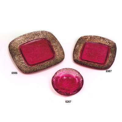 Πιατέλες γυάλινες τετράγωνες διακοσμητικές-Σταχτοδοχείο γυάλινο διακοσμητικό