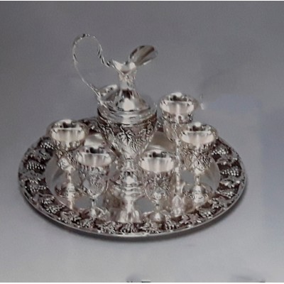 Επάργυρα Ποτήρια Λικέρ Με Κανατάκι Και Δίσκο Σετ 8τεμ