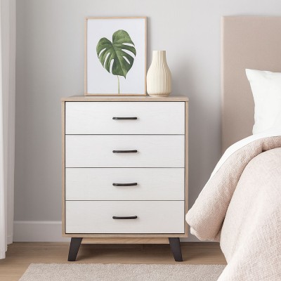 ΣΥΡΤΑΡΙΕΡΑ ΞΥΛΙΝΗ ΜΕ 4 ΣΥΡΤΑΡΙΑ ΣΕ ΑΣΠΡΟ ΚΑΙ ΦΥΣΙΚΟ ΧΡΩΜΑ 80x40x93εκ. ANKOR