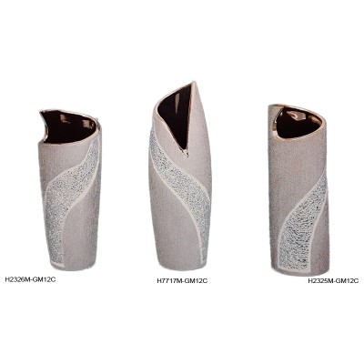 Βάζο Κεραμικό Ασημί ψηφιδωτό