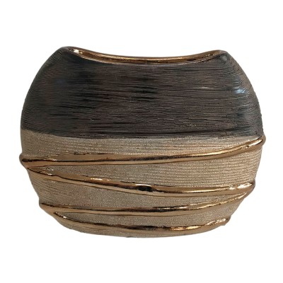 Βάζο κεραμικό διακοσμητικό Σε Καφέ-Χρυσό Χρώμα