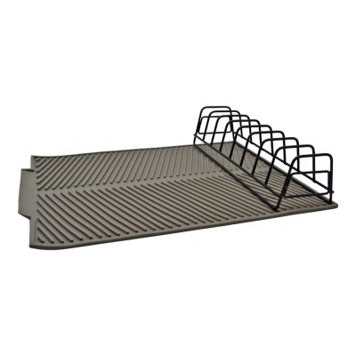 ΠΙΑΤΟΘΗΚΗ ΜΕΤΑΛΛΙΚΗ ΜΕ ΔΙΣΚΟ ΣΙΛΙΚΟΝΗΣ ΣΕ ΓΚΡΙ ΧΡΩΜΑ 42x33x8εκ. ANKOR