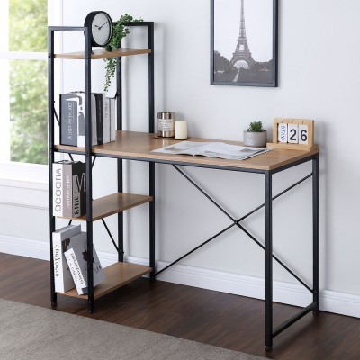 ΓΡΑΦΕΙΟ ΜΕ ΡΑΦΙΕΡΑ ΞΥΛΙΝΗ ΚΑΙ ΜΑΥΡΟ ΜΕΤΑΛΛΙΚΟ ΣΚΕΛΕΤΟ 100x52x122εκ. ANKOR