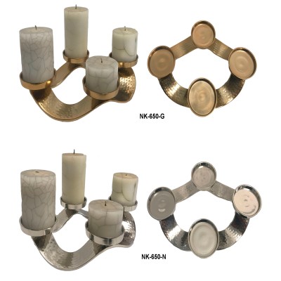 Κηροπήγιο μεταλλικό σφυρήλατο διακοσμητικό 4 θέσεων