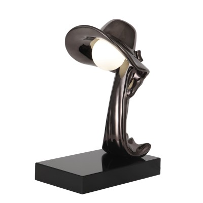 TLC 1122 BK ΕΠΙΤΡΑΠΕΖΙΑ ΛΑΜΠΑ ΜΑΥΡΗ ΚΟΠΕΛΑ ΜΕ ΚΑΠΕΛΟ