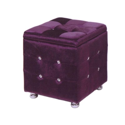 Σκαμπό μπαούλο με βελούδινη επένδυση μωβ