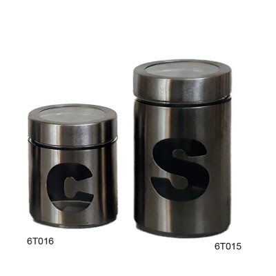 Βάζα Αποθήκευσης Καφέ-Ζάχαρη Μεταλλικά 2τεμ.