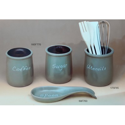 Βάζα Κεραμικά Για Καφέ-Ζάχαρη-Κουταλοστάτης κεραμικός