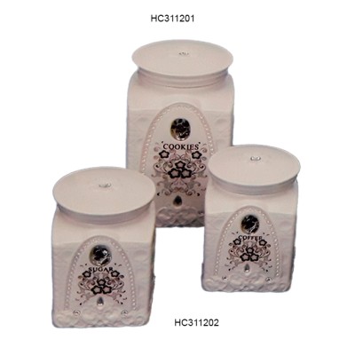 Κεραμικά Βάζα Για Καφε-Ζάχαρη-Μπισκοτιέρα 3τεμ.